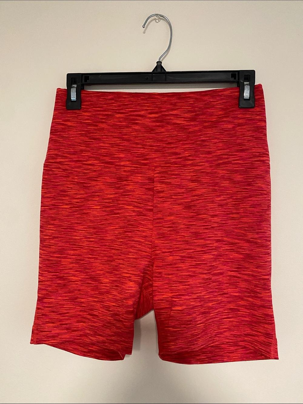 Outdoor Voices Red Space-Dye Athletic Bike Shorts